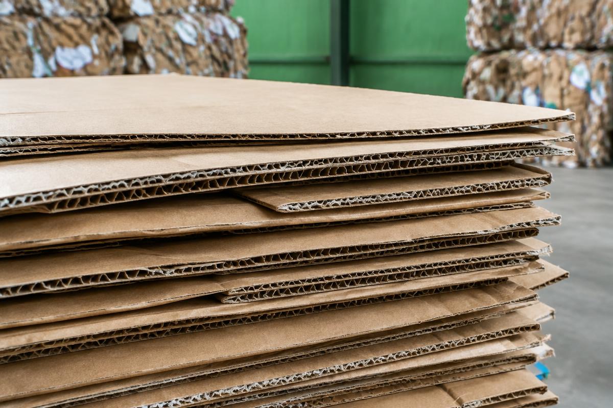 UK cardboard recycling statistics — baled corrugated cardboard